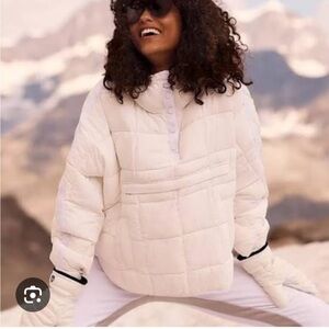 Free People FP Movement Pippa Packable Pullover Puffer Jacket XS IVORY White